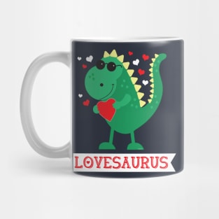 LOVESAURUS Dinosaur Cute Valentines Day Heart Love Mug